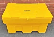 Image of Salt Grit Bin Site Safety Lockable Yellow 350 170 Litre Tough UV Stackable Large