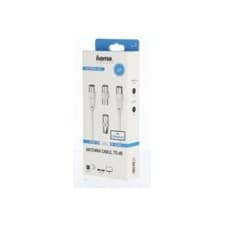 Image of Hama TV Antenna Cable 2 Adapters Double Shielded 75 db 2 m Cable White 00205339