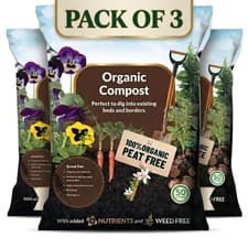 Image of 150L SupaGrow Peat Free Organic Compost 3x50L Garden Soil Improver Beds UK