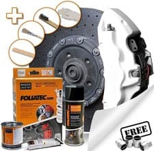 Image of WHITE Car Brake Caliper Paint Lacquer Kit Heat Resistant FOLIATEC FT2168+CP
