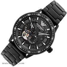 Image of EMPORIO ARMANI BLACK STAINLES STEEL MECCANICO AUTOMATIC WATCH AR60054 BRAND NEW