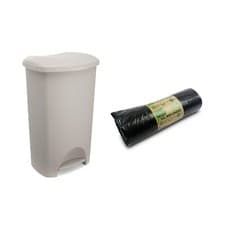 Image of Addis Everyday Family Pedal bin 50L Mushroom Colour with 20 Liners 518603ebay