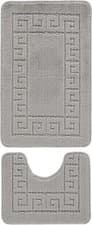 Image of Paradise Products Greek Key Pattern Bath Mat 2 Piece Sets Non Slip Bathroom Mat