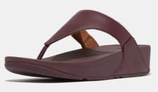 Image of FITFLOP LULU LEATHER TOE POST THONG SANDALS MAUVE WINE SIZE 5 EU 38 RRP £75.00