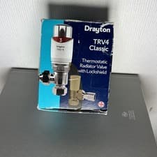 Image of Drayton TRV4 Classic 15mm Angle Valve and Lockshield 0705180 - New