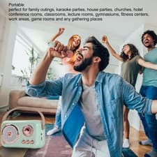 Image of Retro Bluetooth Speaker Stereo 6 Sound Modes Portable Wireless Vintage Mini