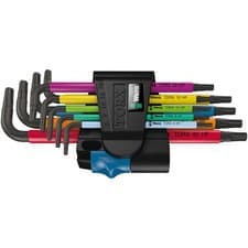 Image of Wera 967 SL/9 Torx Key Set Holding Func & Multi Colour TX8-TX40 9pc