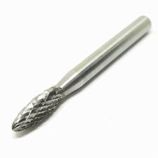 Image of Oval Round Carbide Burr 6mm Shank Diamond Cut 1/4" SH-1 Industrial Quality Burr