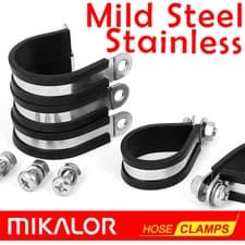 Image of Zinc Plated Mild Steel - or - Stainless Steel | Rubber Lined P Clips | Mikalor |