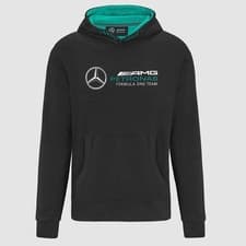 Image of Mercedes AMG Petronas F1 Team Black Front Logo Fanwear Hoodie