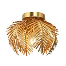 Image of Litecraft Ceiling Light Floral Styled Semi Flush E27 Fitting - Brass Clearance