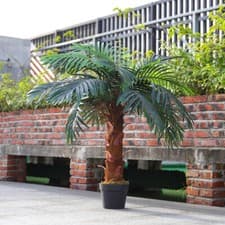 Image of 100cm Large Faux Palm Tree Fake Artificial Green Plants Realistic Tree Garden UK