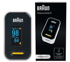 Image of Braun Pulse Oximeter 1 Heart Rate Blood Oxygen Saturation Finger PR Monitor