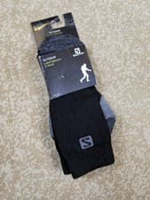 Image of Salomon Lightweight Crew Socks – 2 Pack – Black/Silver – New