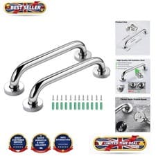 Image of Multi-Functional 33.5cm Stainless Steel Handrail - Ideal for Stairs & Showers
