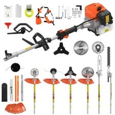 Image of 6-in-1 Petrol Strimmer Long Reach Multi Functional Garden Tool Brush Cutter 52cc
