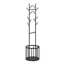 Image of Metal Hat Coat Stand Umbrella Holder Hallway 175cm Coat Rack Tree 12 Hooks 2Rail