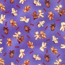 Image of Fat Quarter Bear with Me Teddy Blue Sewing Cotton Quilting Fabric