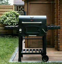 Image of XL Smoker Barbecue Outdoor Charcoal Portable Grill Camping BBQ Wheels Side Table