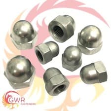 Image of M8 x 1mm M10 x 1mm M10 x 1.25mm FINE PITCH Dome Nuts - 303 Stainless Steel Nut