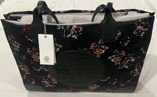 Image of AUTHENTIC TORY BURCH GREEN FLORAL ELLA BOMBE TOTE  -BRAND NEW WITH TAGS