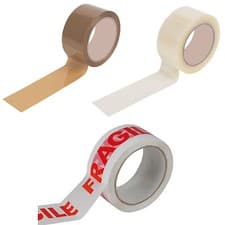 Image of LONG LENGTH PACKING TAPE STRONG - BROWN / CLEAR / FRAGILE 50mm x 66M PARCEL TAPE
