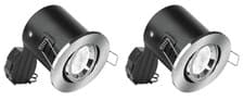 Image of 2-pack Aurora Enlite EN-FD102 Downlight GU10 90mm Aluminium Silver Fire Rated