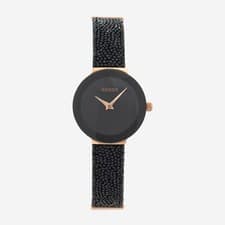 Image of Seksy Ladies Black Crystal Bracelet Watch 40069 Sparkle Quartz Timepiece