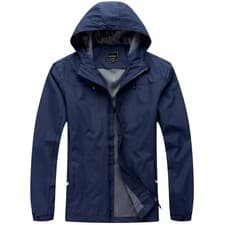 Image of Mens Waterproof Rain Jacket Walking Hiking Lightweight Hooded Coat UK S - 2XL