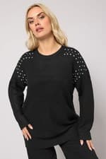Image of Yours Curve Women's Plus Size Embellished Knitted Jumper