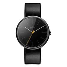 Image of BN0172 Braun gents classic watch - black dial and black leather strap New