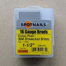 Image of Stainless Steel Straight Brads 1000x 16 Gauge x 38mm /Finish Nails - Spotnails