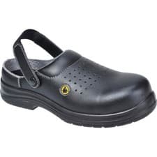 Image of Portwest Compositelite ESD Perforated Safety Clogs Black Size 3