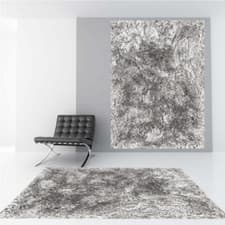 Image of Asiatic Shaggy Plush Rug in Silver colour