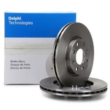 Image of Delphi BG4004 Front Brake Disc Set 257mm For Vauxhall Adam Corsa Fiat 93197241