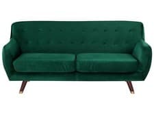 Image of 3 Seater Velvet Sofa Emerald Green BODO