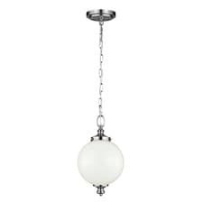 Image of 1 Bulb Ceiling Pendant Light Fitting Brushed Steel LED E27 60W Bulb