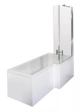 Image of Balterley 1700 mm Right Hand L Shape Square Shower Bath with Glass Screen & Matc