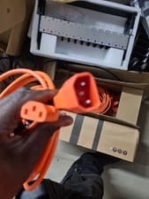 Image of Power Extension Cable IEC C14 Male Plug to IEC C13 Female Lock Orange 5m metres