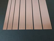 Image of COPPER Sheet Offcuts / Copper Strips / 0.5mm Thick 200mm Long, Various Widths
