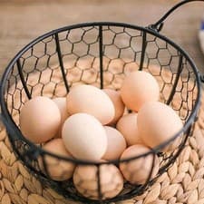 Image of Wire Egg Basket Decorative Rustic Kitchen Storage Metal Wire Fruit Bowl Round
