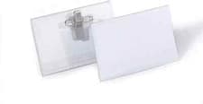 Image of DURABLE Name Badges with Combi-Clip 54 x 90mm Clip & Pin 8101 19 - Pack of 48