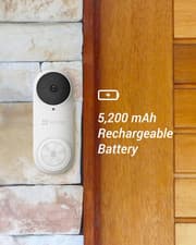Image of EZVIZ 2K Wireless Battery Video Doorbell with Chime and 256GB SD Card