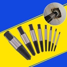Image of Broken Screw Extractor Remover Set Easy Out Damaged Stripped Drill Bits Bolt kit