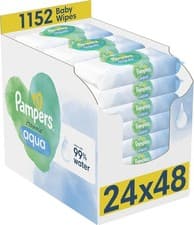 Image of Pampers Harmonie Aqua Baby Wipes 1152 Sensitive Skin 24x48 Packs