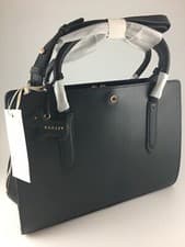 Image of RADLEY LONDON BLACK LEATHER MEDIUM LIVERPOOL STREET TOTE ROSE GOLD HARDWARE BNWT