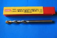 Image of Dormer Drill R002 - 7.40mm Dia Solid Carbide Jobber Drill with TiN Tip Coating