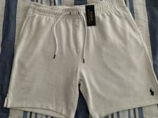 Image of POLO RALPH LAUREN Logo-Embroidered Cotton-Terry Shorts LARGE 36 INS..RRP £139