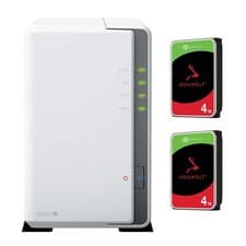 Image of Synology DS223j 2-Bay NAS + 2x 4TB Seagate IronWolf HDD (8TB) Installed