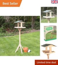 Image of Beautifully Crafted Weatherproof Bird Table - Kingfisher BF009 with Green Top